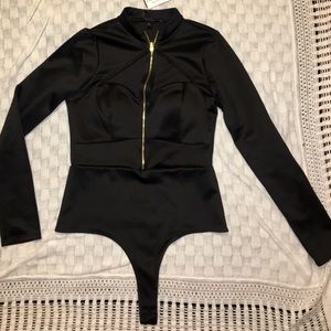 Windsor black, long sleeve, body suit Size L